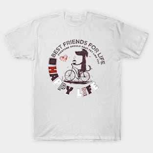 Hand draw Riding Dog T-Shirt 01 T-Shirt